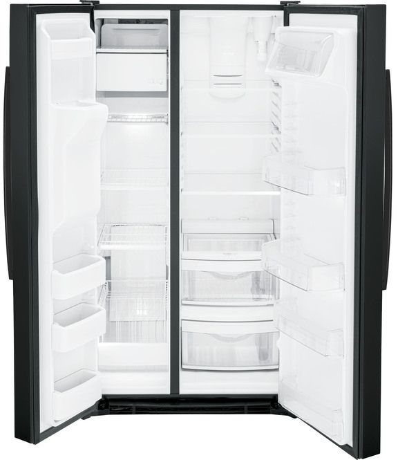 GE® 25.3 Cu. Ft. Black Side-by-Side Refrigerator 1