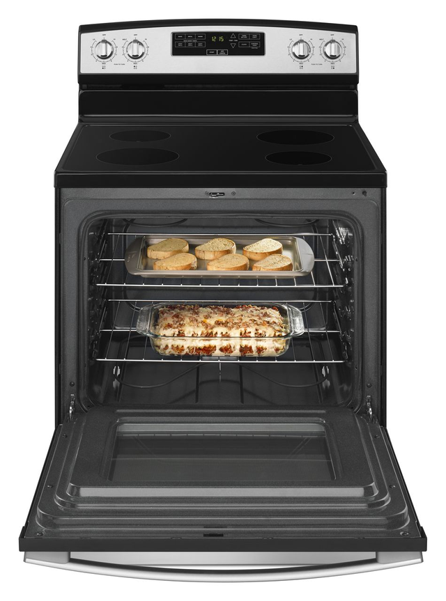 Amana® 30" Black on Stainless Free Standing Electric Range-AER6303MFS-2