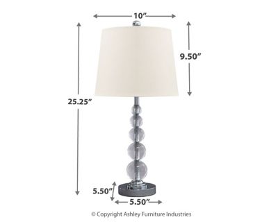 Signature Design by Ashley® Joaquin 2-Piece Clear/Silver Table Lamps-1