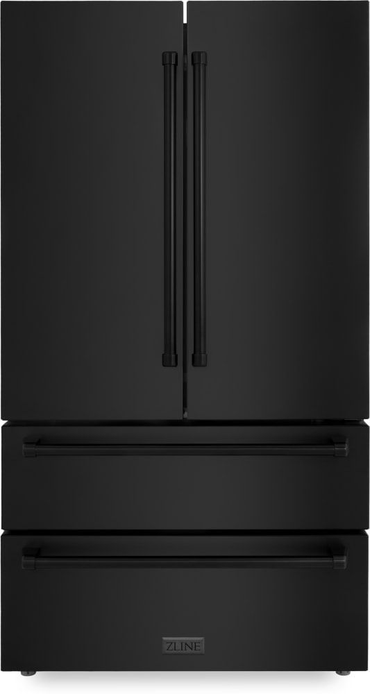 ZLINE 22.5 Cu. Ft. Fingerprint Resistant Black Stainless Steel Counter Depth French Door Refrigerator