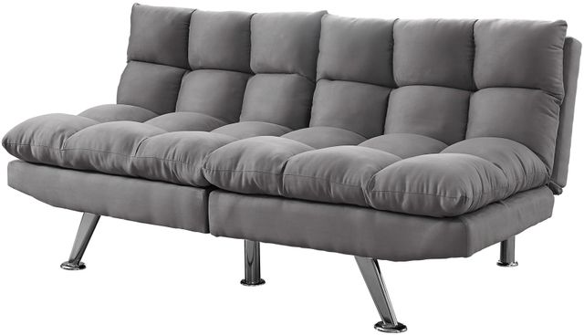 Canapé-futon en tissu gris Monarch Specialties®