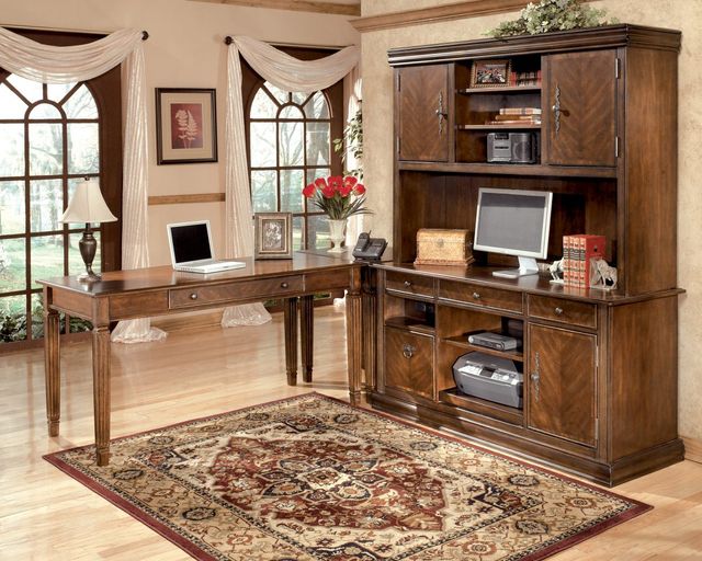 Signature Design by Ashley® Hamlyn Home Medium Brown Home Office Tall Desk Hutch 1