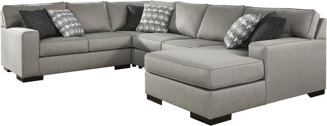 Benchcraft® Marsing Nuvella 4-Piece Slate Sectional with Chaise