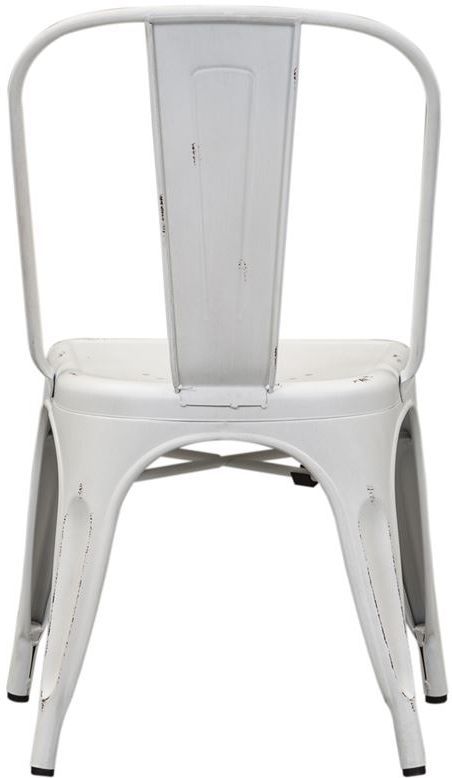 Liberty Furniture Vintage Antique White Distressed Metal Bow Back Side Chair-1
