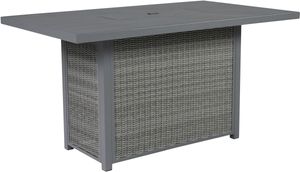Signature Design by Ashley® Palazzo Gray Outdoor Bar Table with Fire Pit