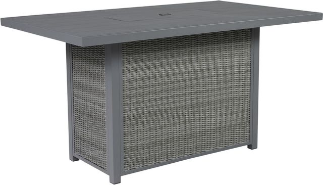 Signature Design by Ashley® Palazzo Gray Outdoor Bar Table with Fire Pit-0