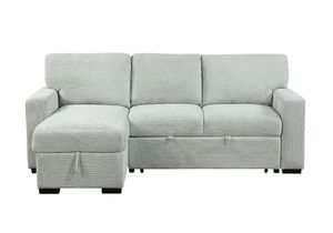 Global Furniture Grey Convertible Chaise Sleeper Sofa