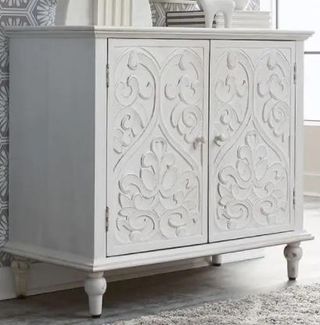 Liberty Furniture French Quarter Chalky White Accent Cabinet