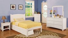 Furniture of America® Caren/Omnus White 4-Piece Twin Platform Bedroom Collection