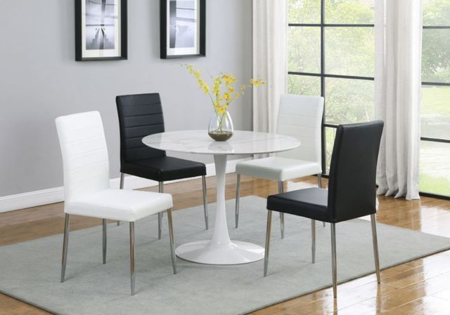 Coaster® Arkell White 40-Inch Round Pedestal Dining Table 2