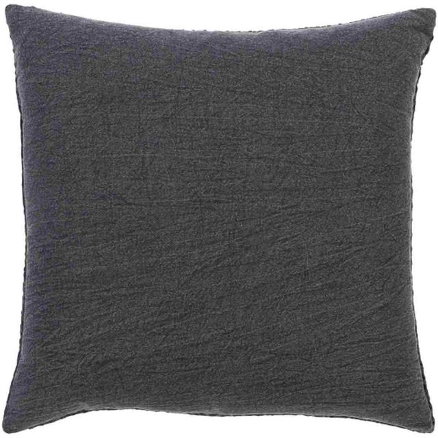 Surya Waffle Black 22"x22" Pillow Shell with Down Insert-1