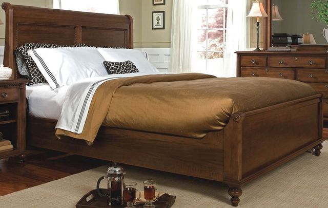 Durham Furniture Savile Row Barley Queen Sleigh Bed With Low Footboard ...