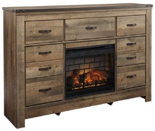 Signature Design by Ashley® Trinell Brown Dresser with Electric Fireplace