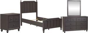 Liberty Furniture Cottage View 4-Piece Dark Gray Youth Twin Panel Bed Set