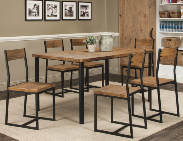 Cramco Adler 7 Piece Oak Woodgrain Dining Set 