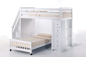 Hillsdale Furniture Schoolhouse White Twin/Twin Loft Bunk with Chest End 