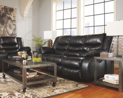 Signature Design by Ashley® Linebacker Black Reclining Sofa 4