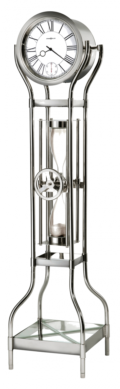 Howard Miller® Hourglass II Polished Chrome Metal Floor Clock