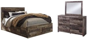 Benchcraft® Derekson 3-Piece Multi Gray Queen Panel Bed Set