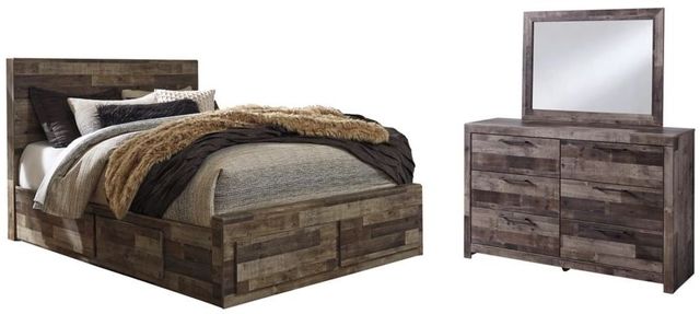 Benchcraft® Derekson 3-Piece Multi Gray Queen Panel Bed Set-0