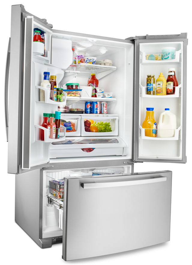 Amana® 24.7 Cu. Ft. Monochromatic Stainless Steel French Door Bottom Freezer Refrigerator 3