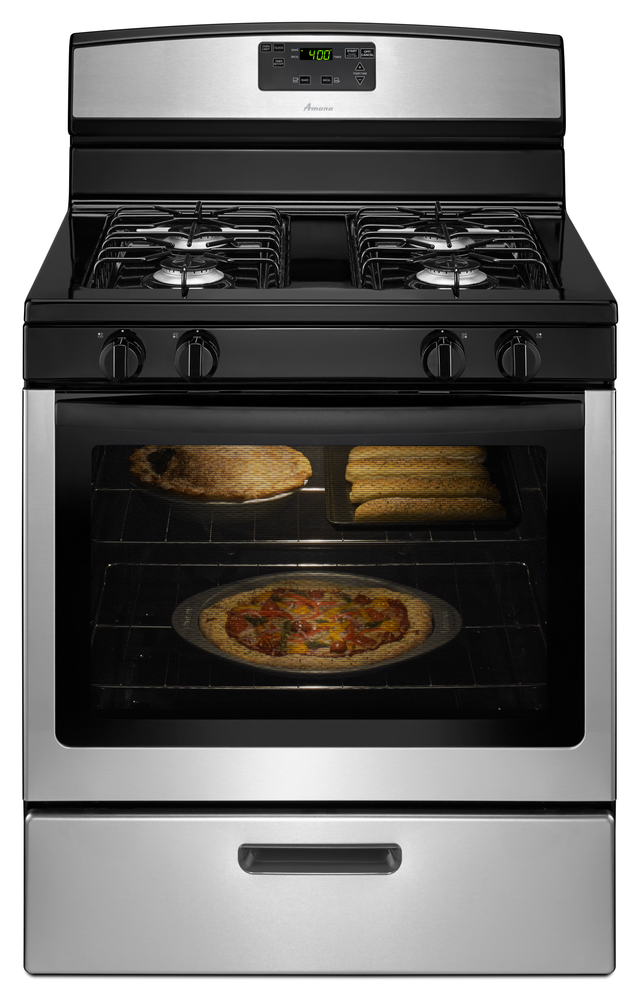 Amana® 30" Stainless Steel Free Standing Gas Range-1