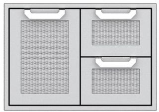 Hestan Professional 30" Outdoor Double Drawer and Storage Door Combination-Stainless Steel