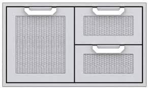 Hestan Professional 36" Stainless Steel Outdoor Double Drawer and Storage Door Combination