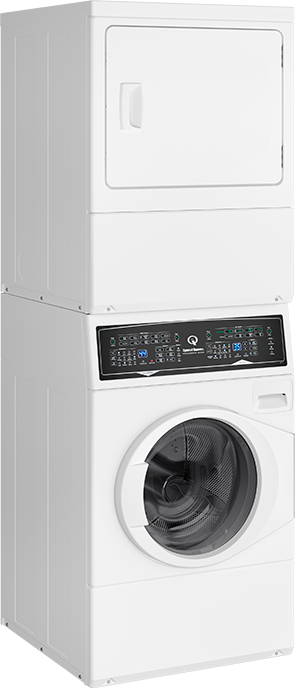 Speed Queen® SF7000WG 3.42 Cu. Ft. Washer, 7.0 Cu. Ft. Dryer White Stack Laundry 1