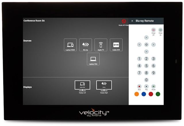 Atlona® 8" Black Touch Panel for Velocity Control System 3