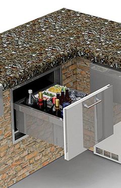 Alfresco™ 26" Under Counter Ice Drawer & Beverage Center Insulated-Stainless Steel-AXE-ID