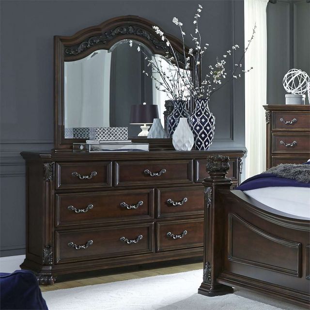 Liberty Messina Estates Bedroom Queen Poster Bed, Dresser, and Mirror Collection 6