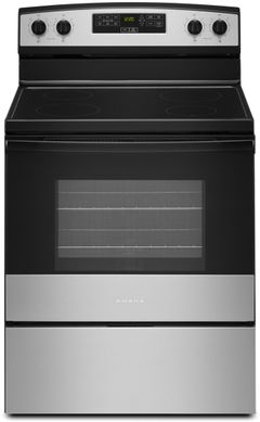 Amana® 30" Black on Stainless Free Standing Electric Range