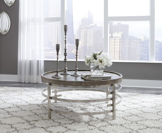 Signature Design by Ashley® Zinelli Gray Round Coffee Table 3