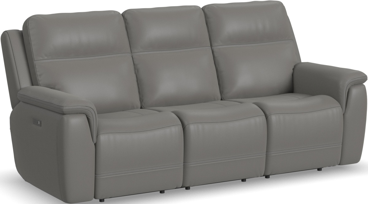 Flexsteel® Sawyer Gray Power Reclining Sofa with Power Headrests and Lumbar