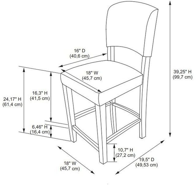 Linon Monaco Espresso Counter Stool | Colder's | Milwaukee Area