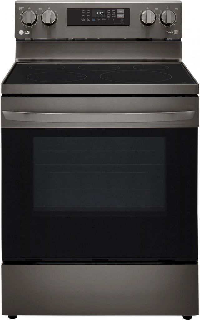 LG 30" PrintProof™ Black Stainless Steel Free Standing Electric Convection Smart Range with Air Fry-1