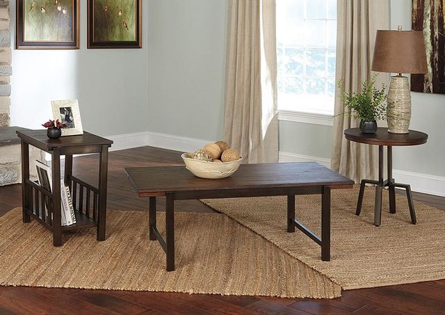 Signature Design by Ashley® Riggerton 3 Piece Burnished Brown Occasional Table Set  1