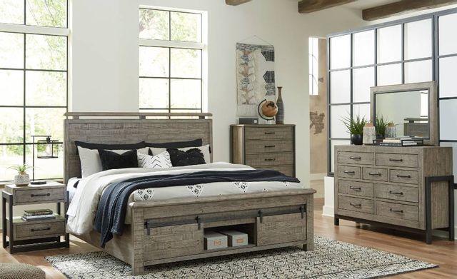 Signature Design by Ashley® Brennagan 2-Piece Gray King Panel Storage Bed Set 3