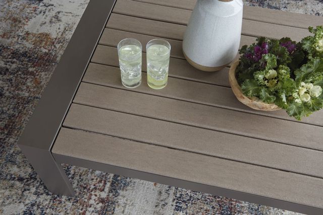 Signature Design by Ashley® Tropicava Taupe Outdoor Coffee Table-1