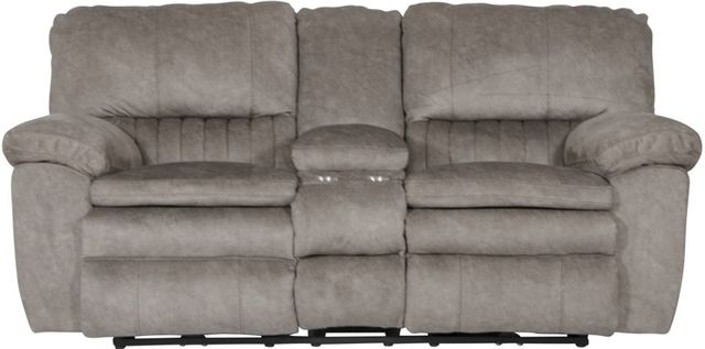 Catnapper® Reyes Graphite Power Reclining Lay Flat Console Loveseat with Storage and Cupholders 1