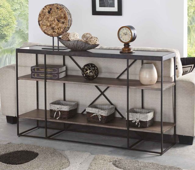 Flexsteel® Carmen Aged-Bronze Sofa Table 1