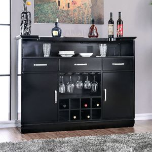 Furniture of America® Alena Black/Silver Bar Table