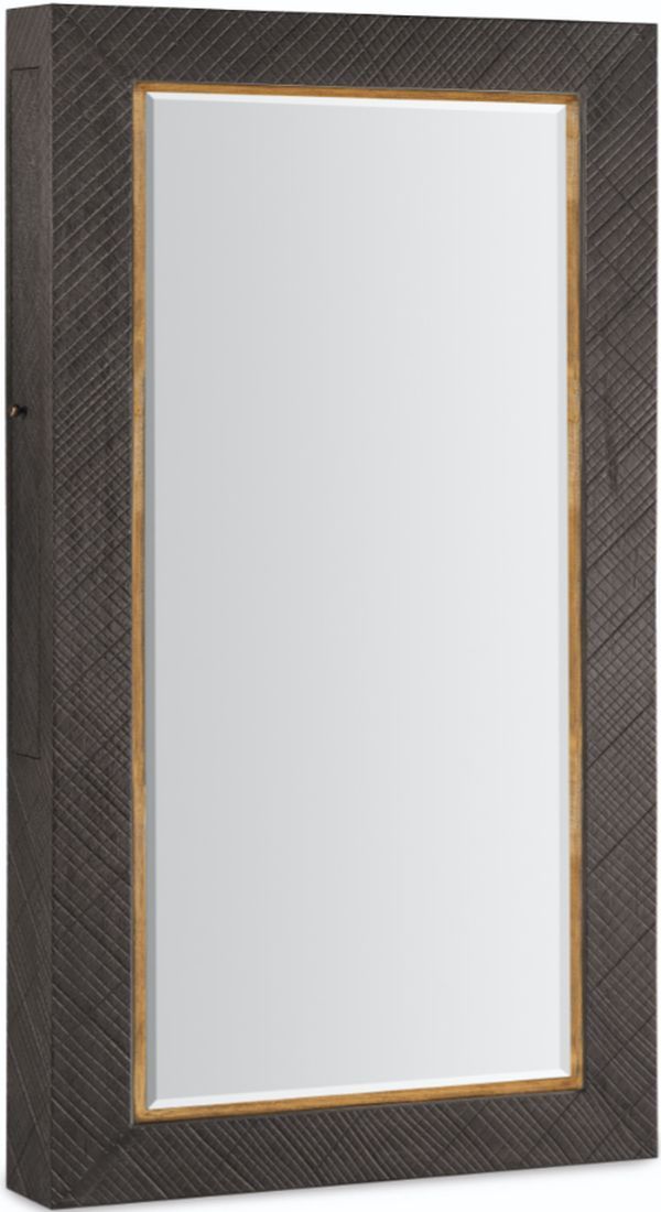 Hooker® Furniture Big Sky Furrowed Bark Floor Mirror with Jewelry Storage-0