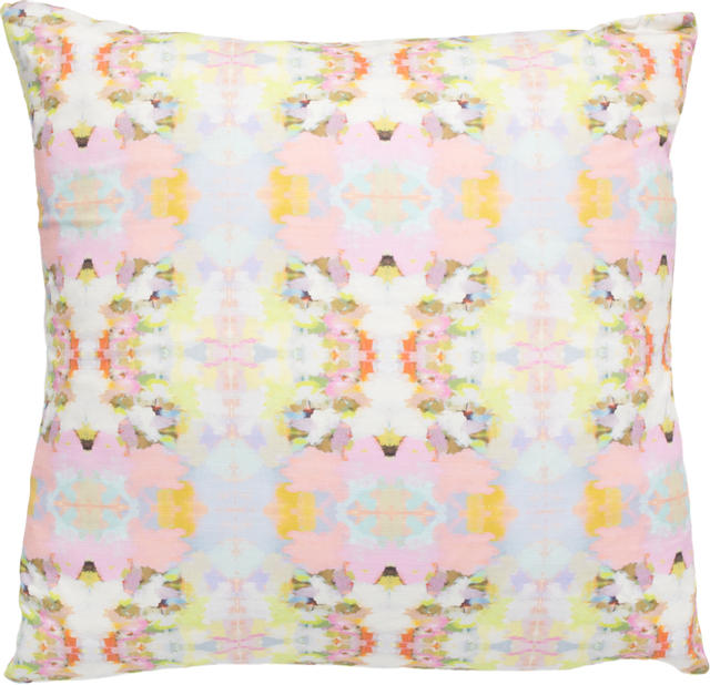 Laura Park Designs Brooks Avenue Pink 22" x 22" Throw Pillow-0