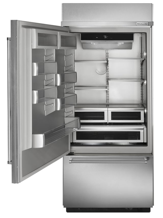 KitchenAid® 20.86 Cu. Ft. Stainless Steel Built In Bottom Freezer Refrigerator 1