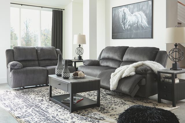 Signature Design by Ashley® Clonmel Charcoal Reclining Power Loveseat-2
