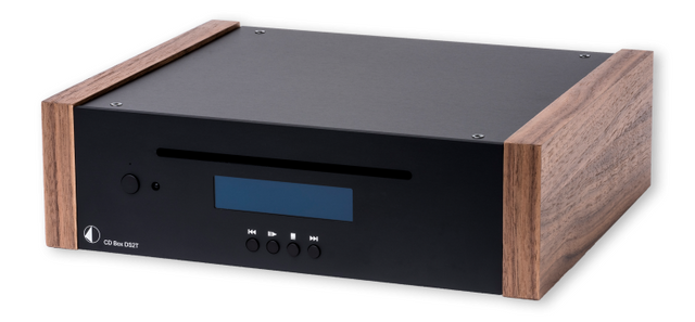 Pro-Ject Black High-End Audio CD Transport with Walnut Wooden Side Panels