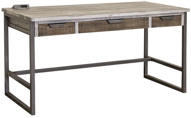 International Furniture Direct Mita Brown/Gray Desk-0