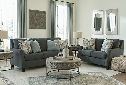 Signature Design by Ashley® Bayonne Charcoal Loveseat 7